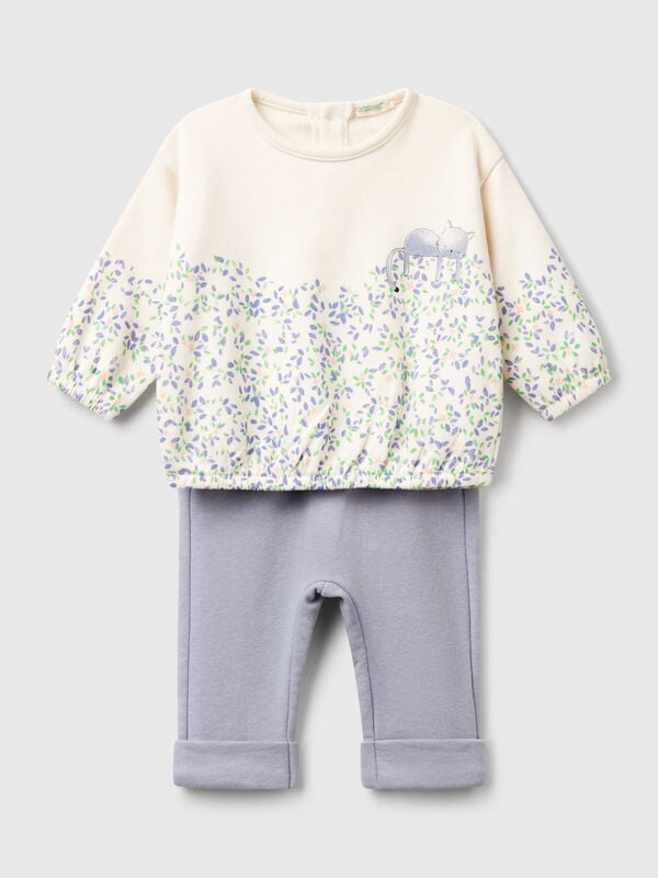 Conjunto de sudadera y pantalón en mezcla de algodón Recién nacidos