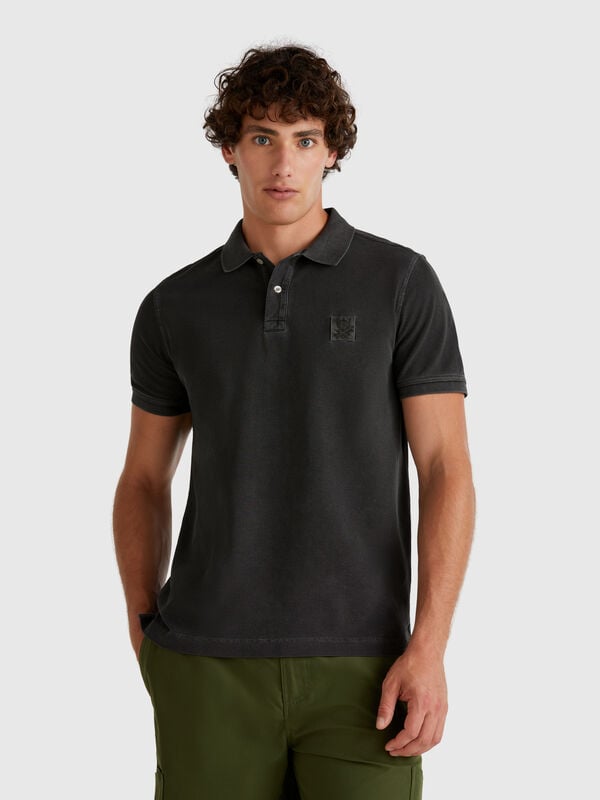 Polo regular fit gris oscuro Hombre