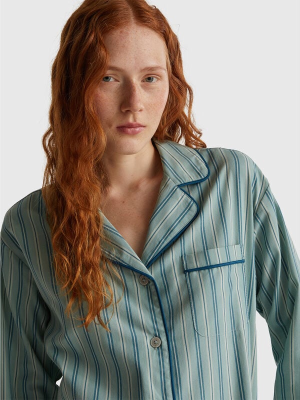 Chaqueta de pijama de rayas Mujer