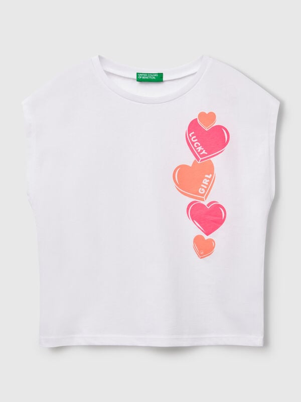 Camiseta con estampado flúor Niña