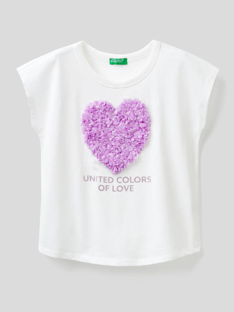 Camiseta con pétalos bordados image number null