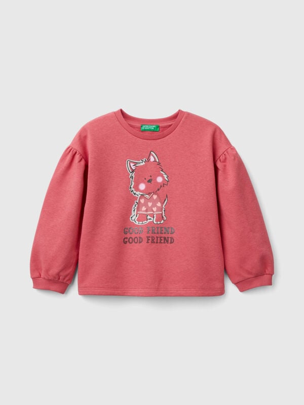 Sudadera con estampado de glitter Niña