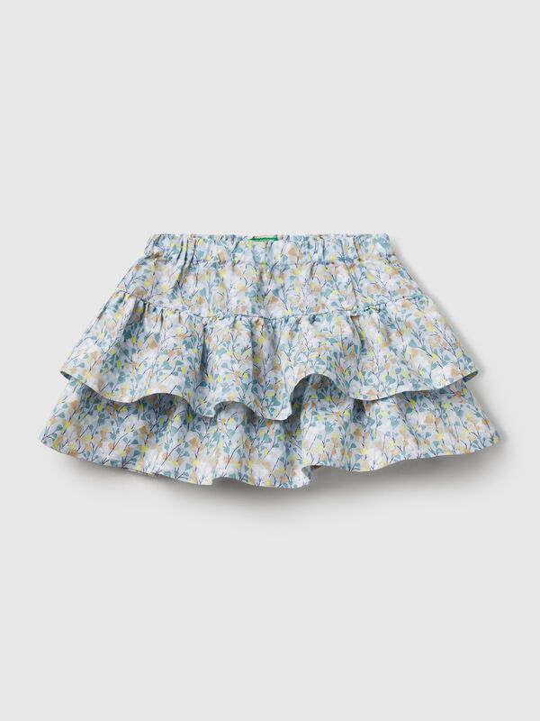 Falda flores con volantes Niña