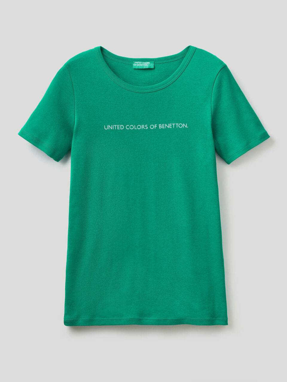Camiseta de 100% algodón con estampado de logotipo con glitter image number 1