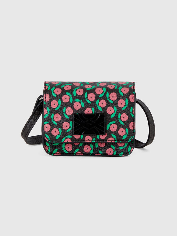 Be Bag mini negro con flores rosas Niña