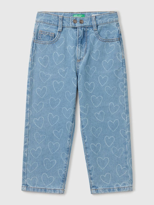 Vaqueros con estampado de corazones Niña