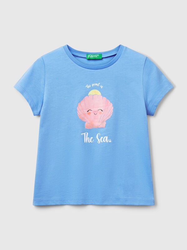 Camiseta regular fit con purpurina Niña