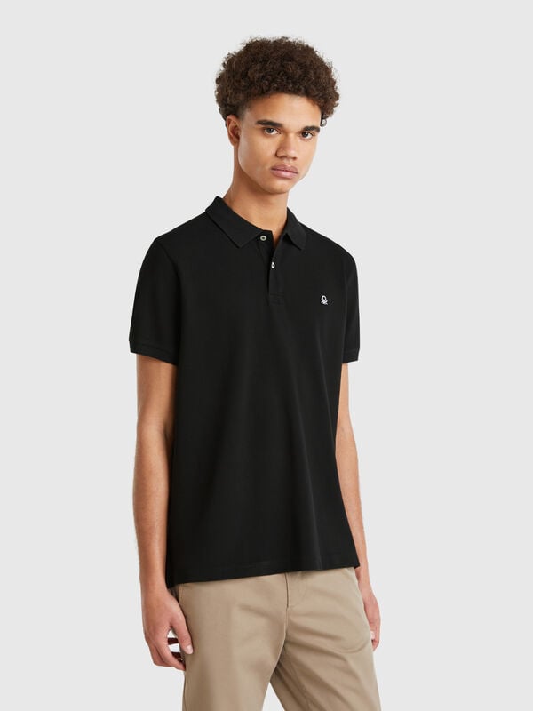 Polo regular fit negro Hombre
