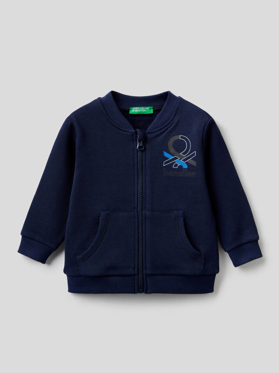 Sudadera de algodón orgánico con cremallera image number 1