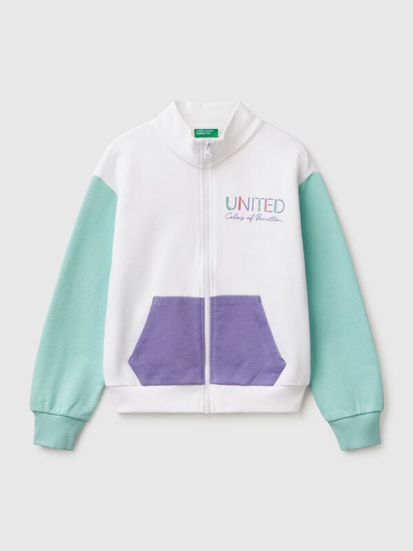 Sudadera con cremallera y cuello alto Niña