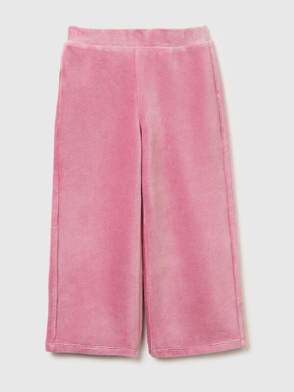 Pantalones anchos de chenilla Niña