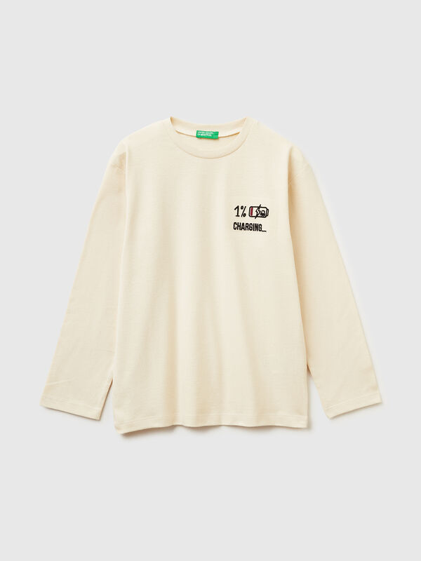 Camiseta de algodón cálido con estampado Niño