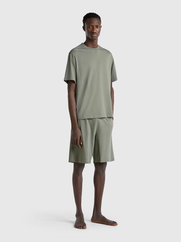 Pantalón corto con elástico con logo Hombre
