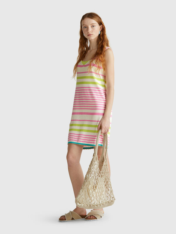 Vestido de punto de rayas Mujer