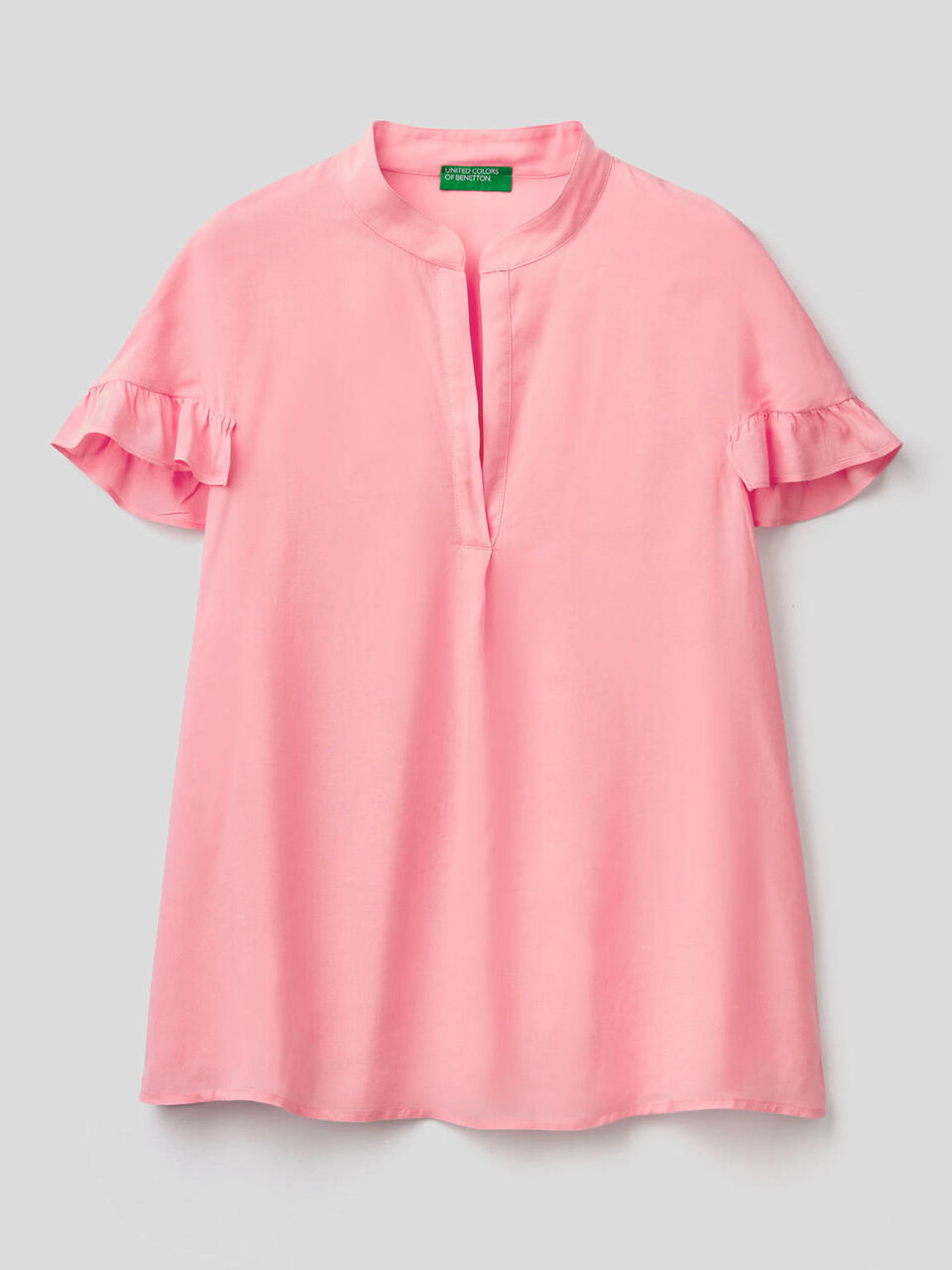 Blusa de manga corta con volante image number 1