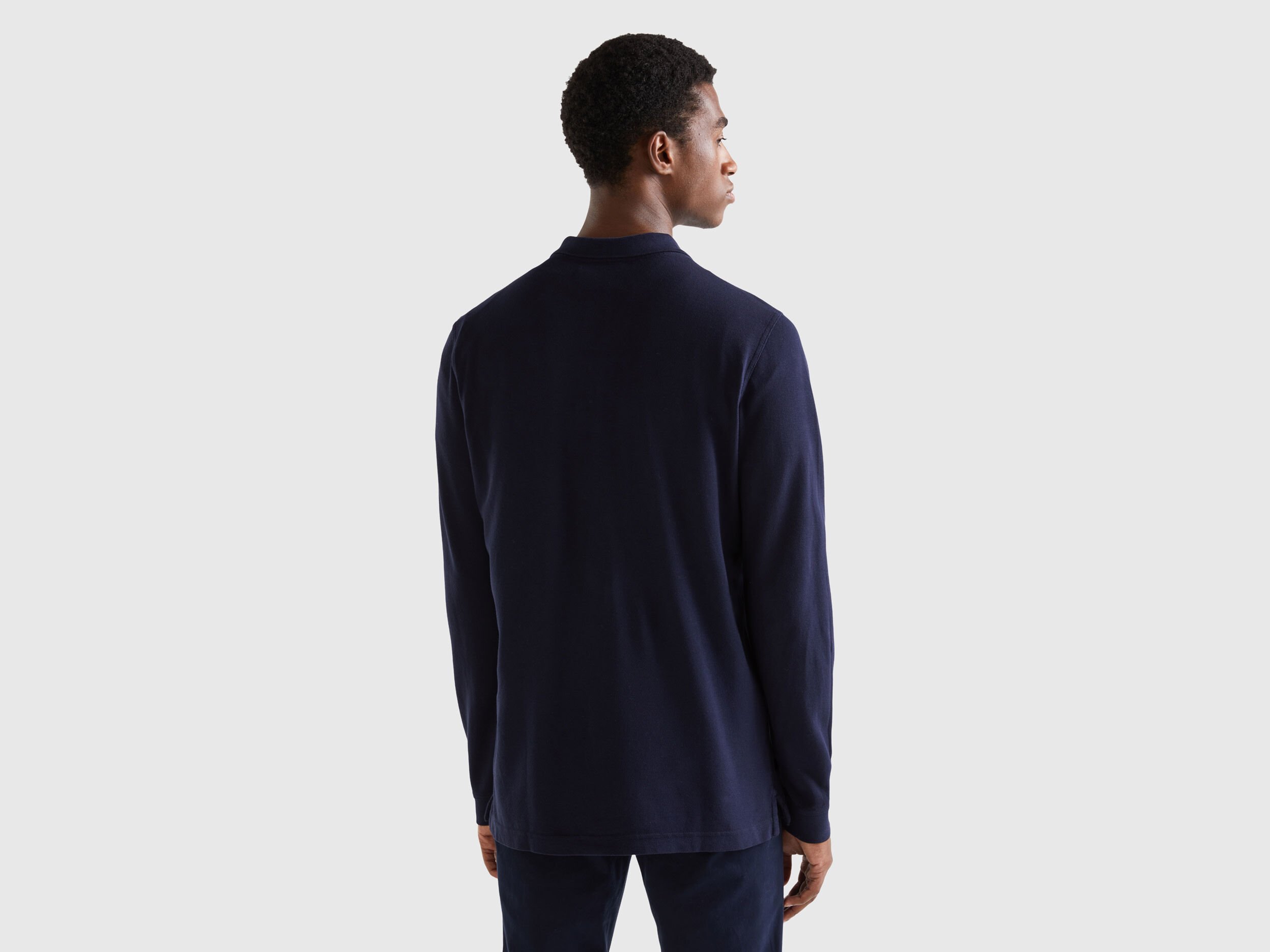 Polo manga larga benetton sale