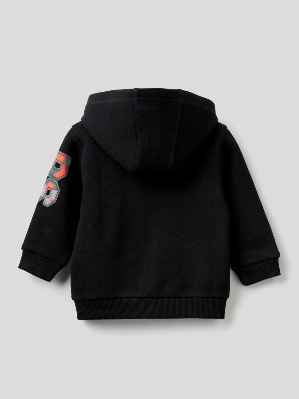 Sudadera de algodón con cremallera y capucha image number 2