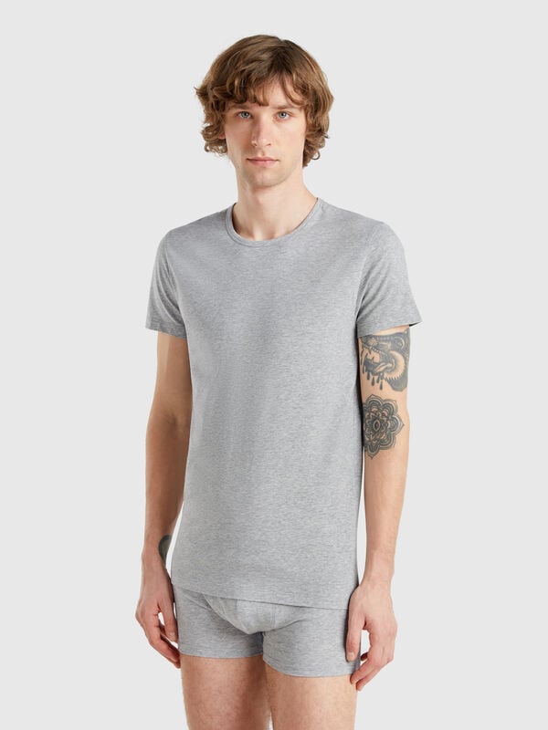Camiseta de algodón elástico Hombre