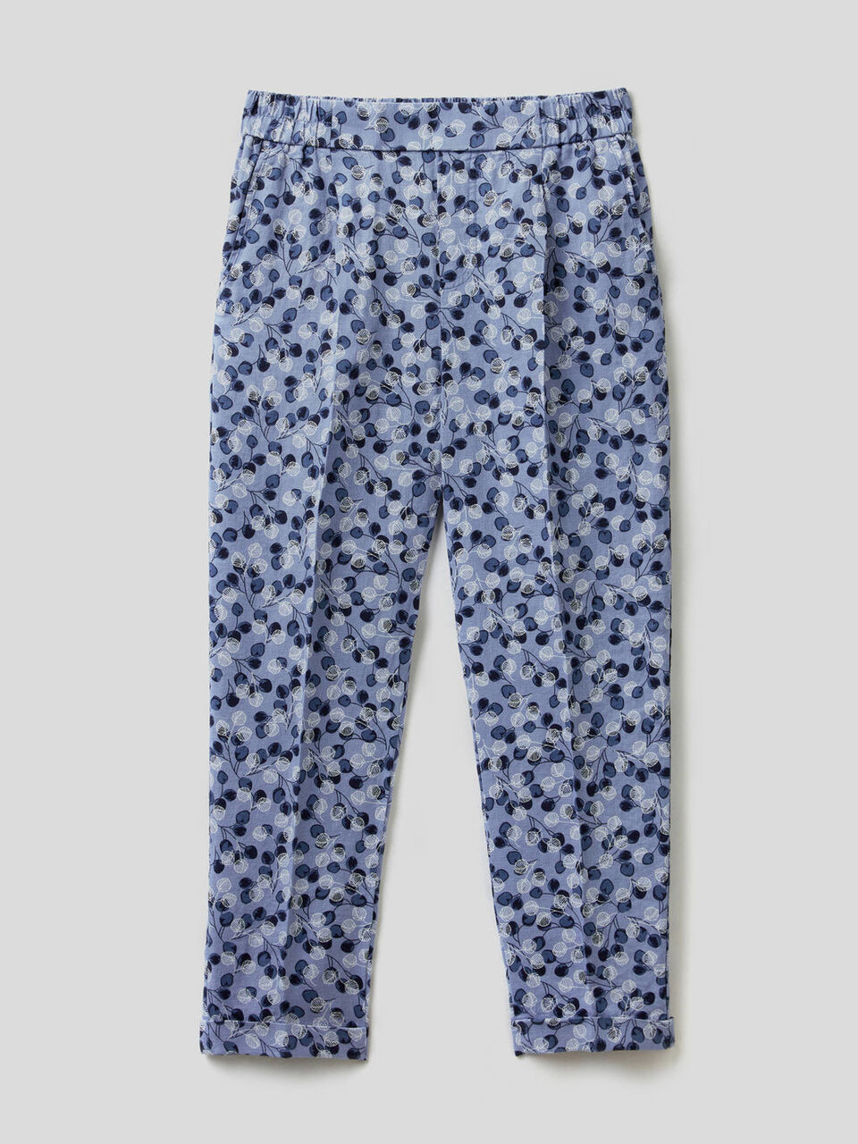 Pantalón de 100% lino con estampado image number 1