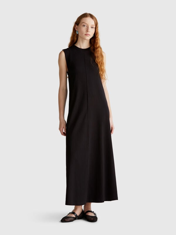 Vestido sin mangas de puro algodón Mujer