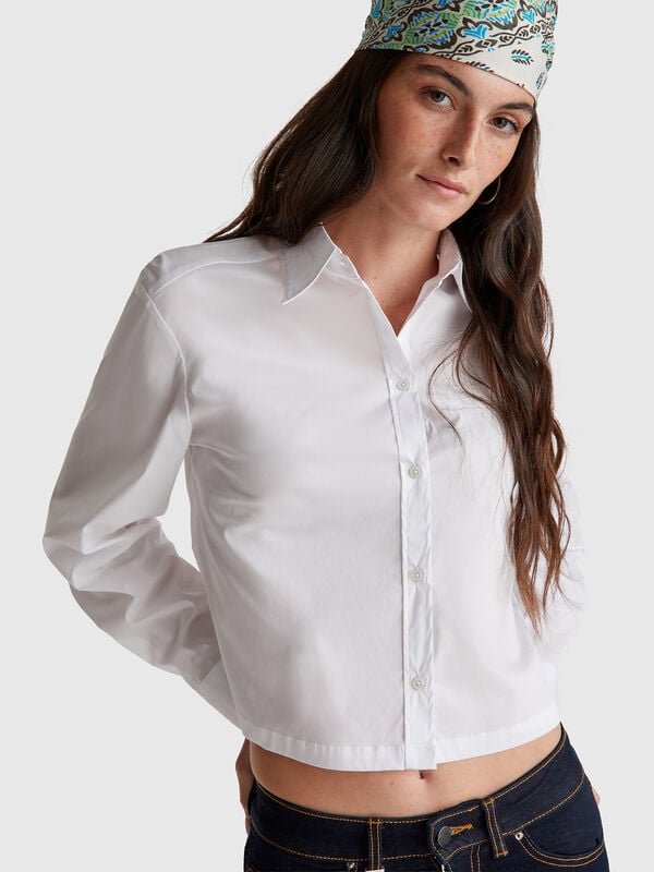 Camisa corta con bolsillo Mujer