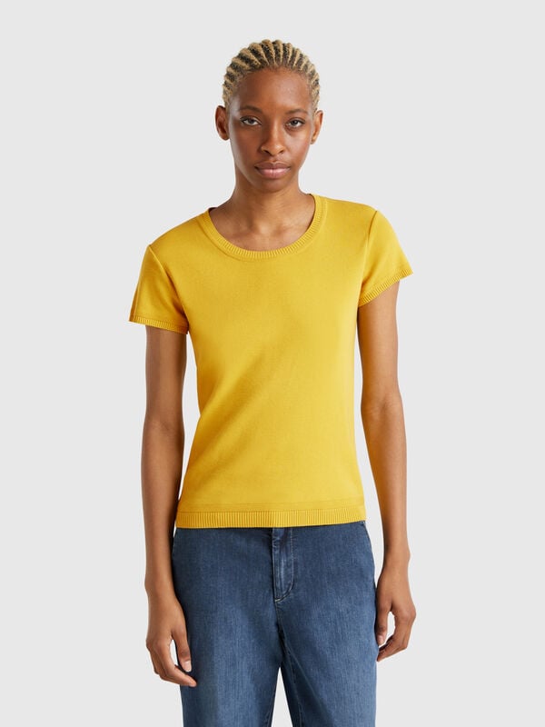 Jersey de manga corta de 100 % algodón Mujer