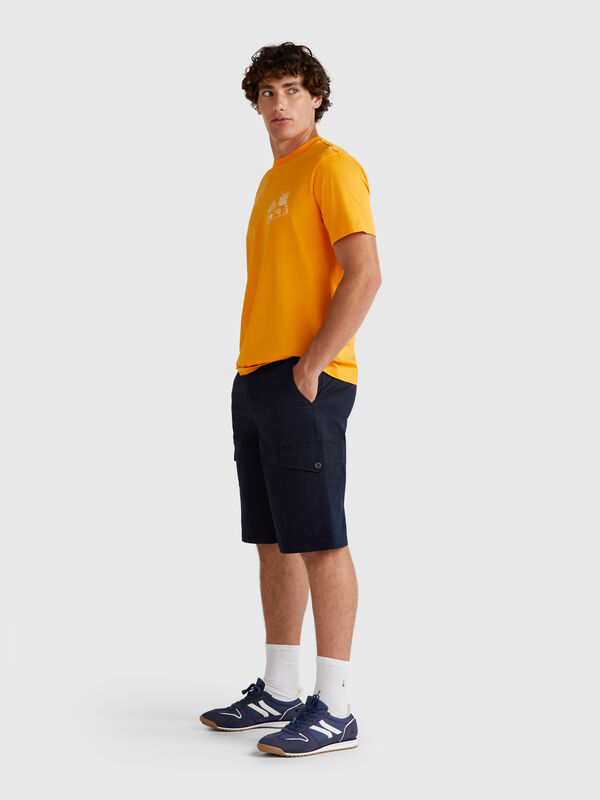 Shorts cargo de puro algodón Hombre