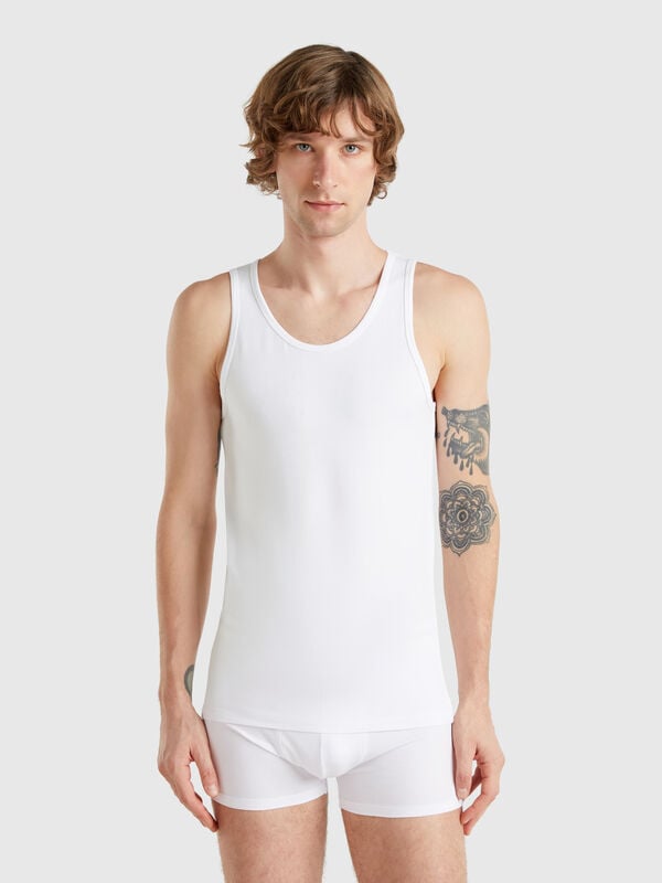 Camiseta de tirantes de algodón elástico Hombre