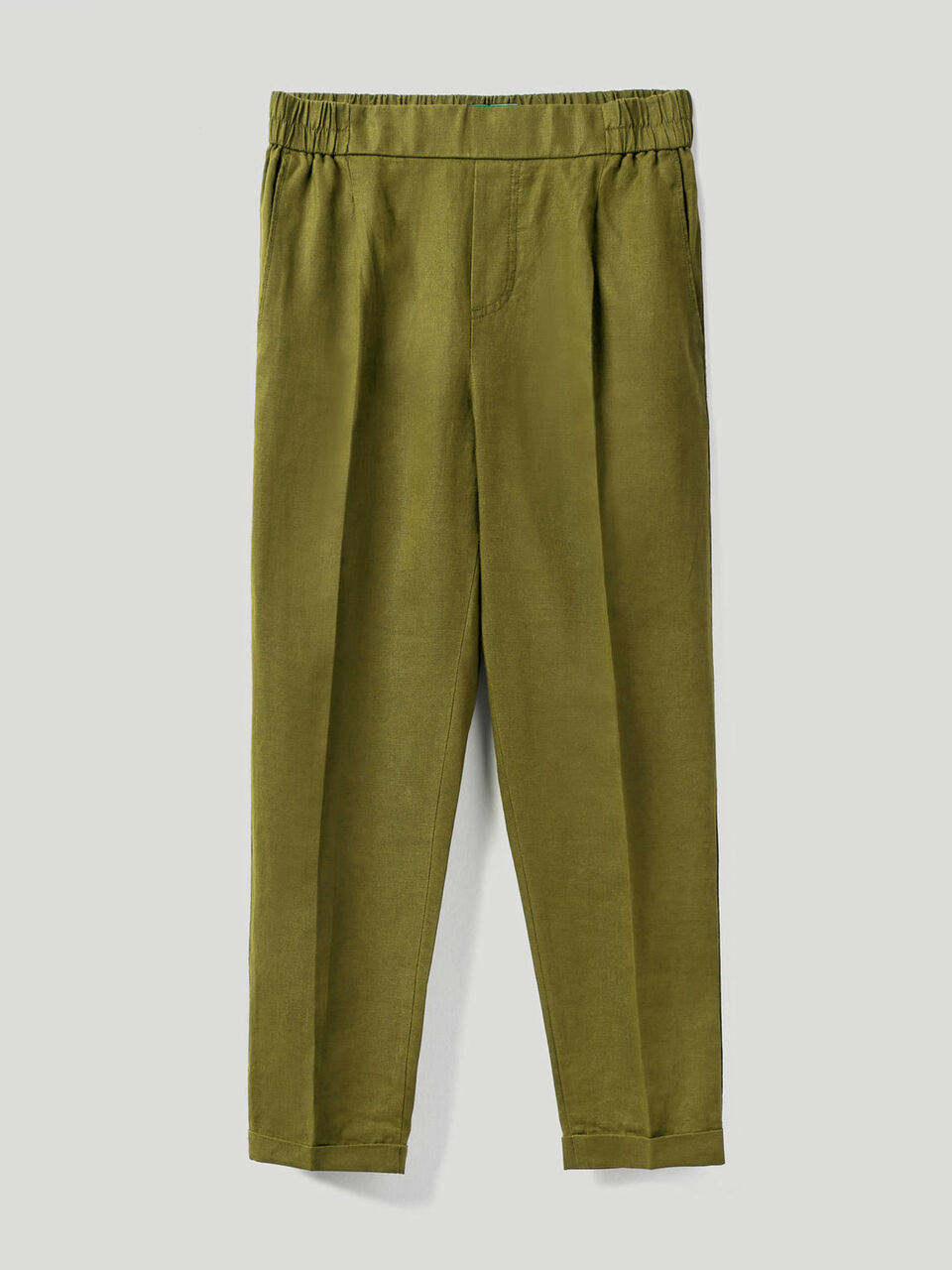 Pantalón cropped de 100% lino image number 1