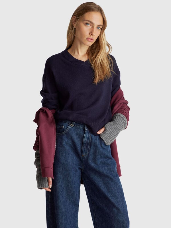 Suéter de cuello en V Mujer