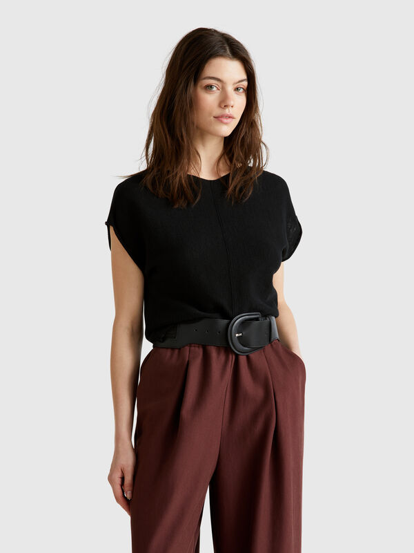 Jersey de algodón y lino Mujer