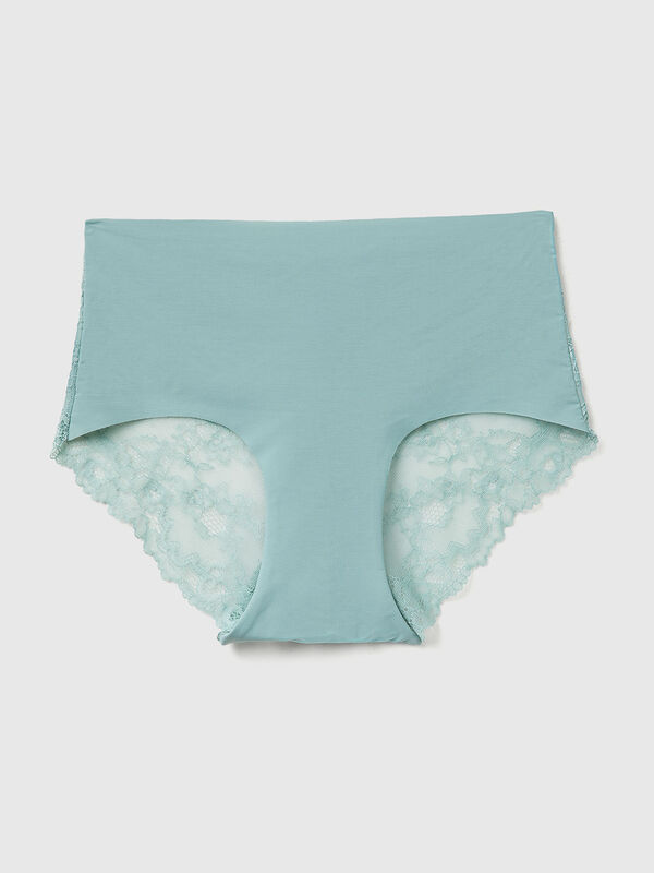 Culotte elástico con encaje Mujer