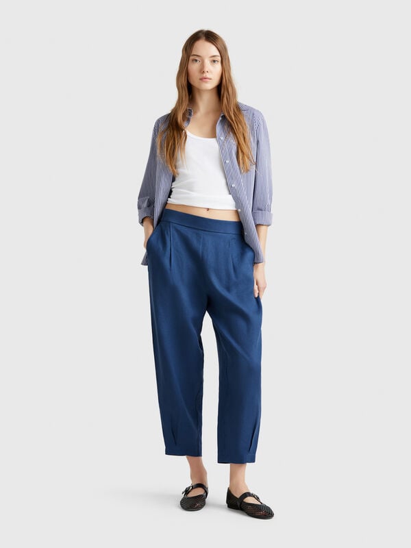 Pantalón suave de puro lino Mujer