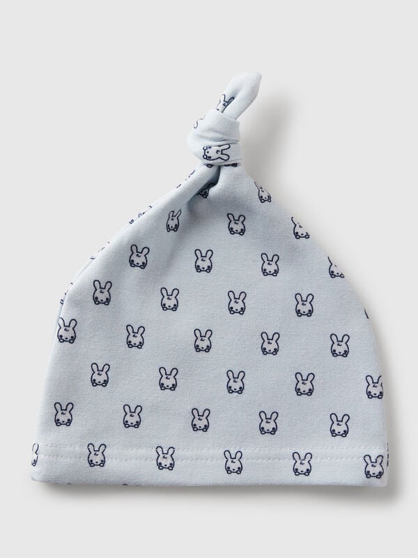 Gorro estampado con nudo. Recién nacidos