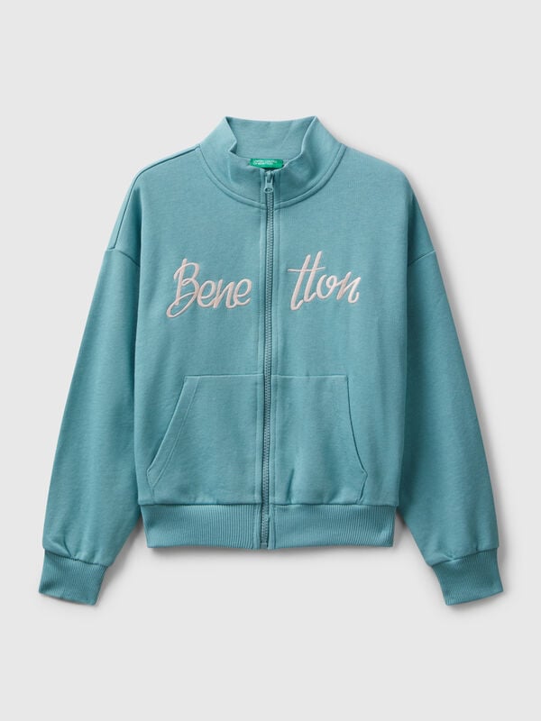 Sudadera con cremallera y estampado Niña