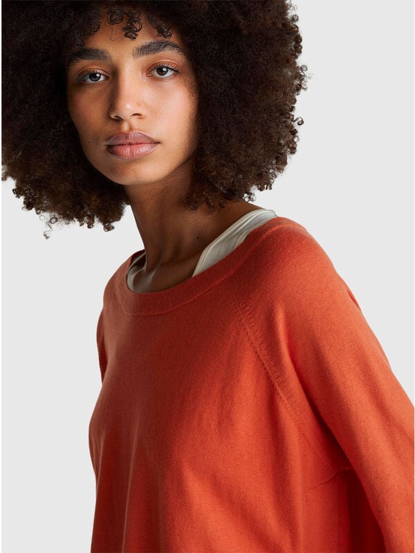 Suéter acampanado en mezcla de lana Mujer