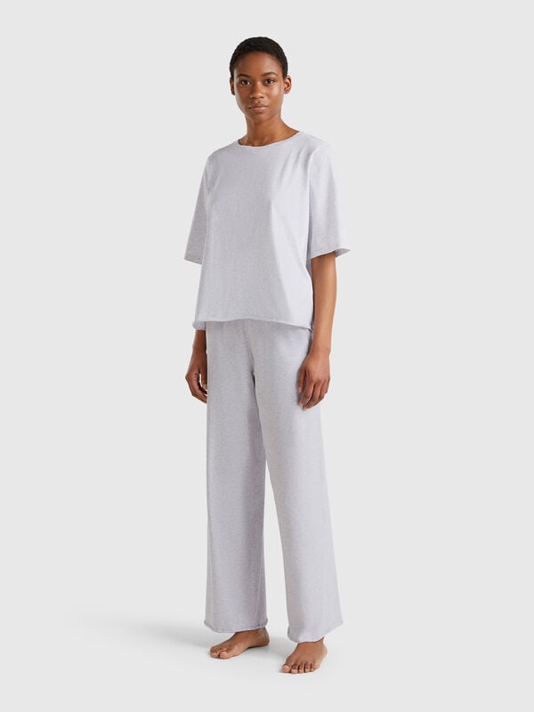 Pijama holgado de puro algodón Mujer