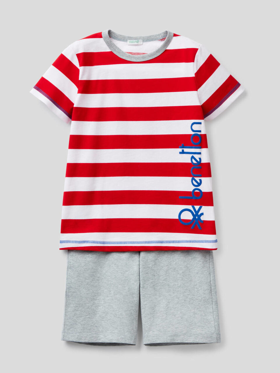 Pijama con camiseta de rayas image number 1