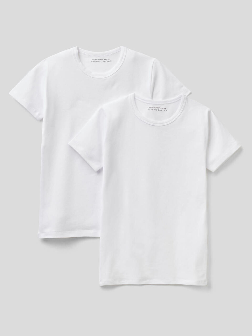 Dos camisetas blancas de algodón orgánico elástico image number 1