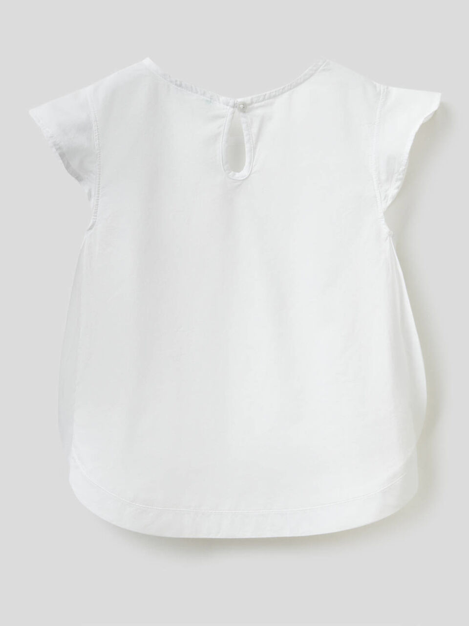 Blusa de algodón con volantes en las mangas image number 2