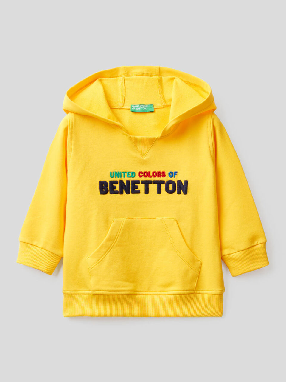 Sudadera de algodón orgánico elástico con capucha image number 1