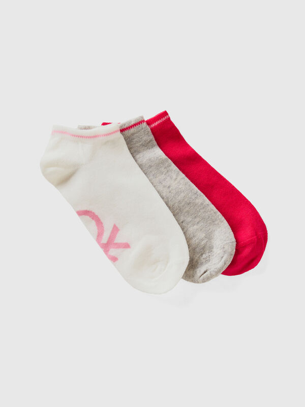 Calcetines cortos rojos, grises y blancos Niño
