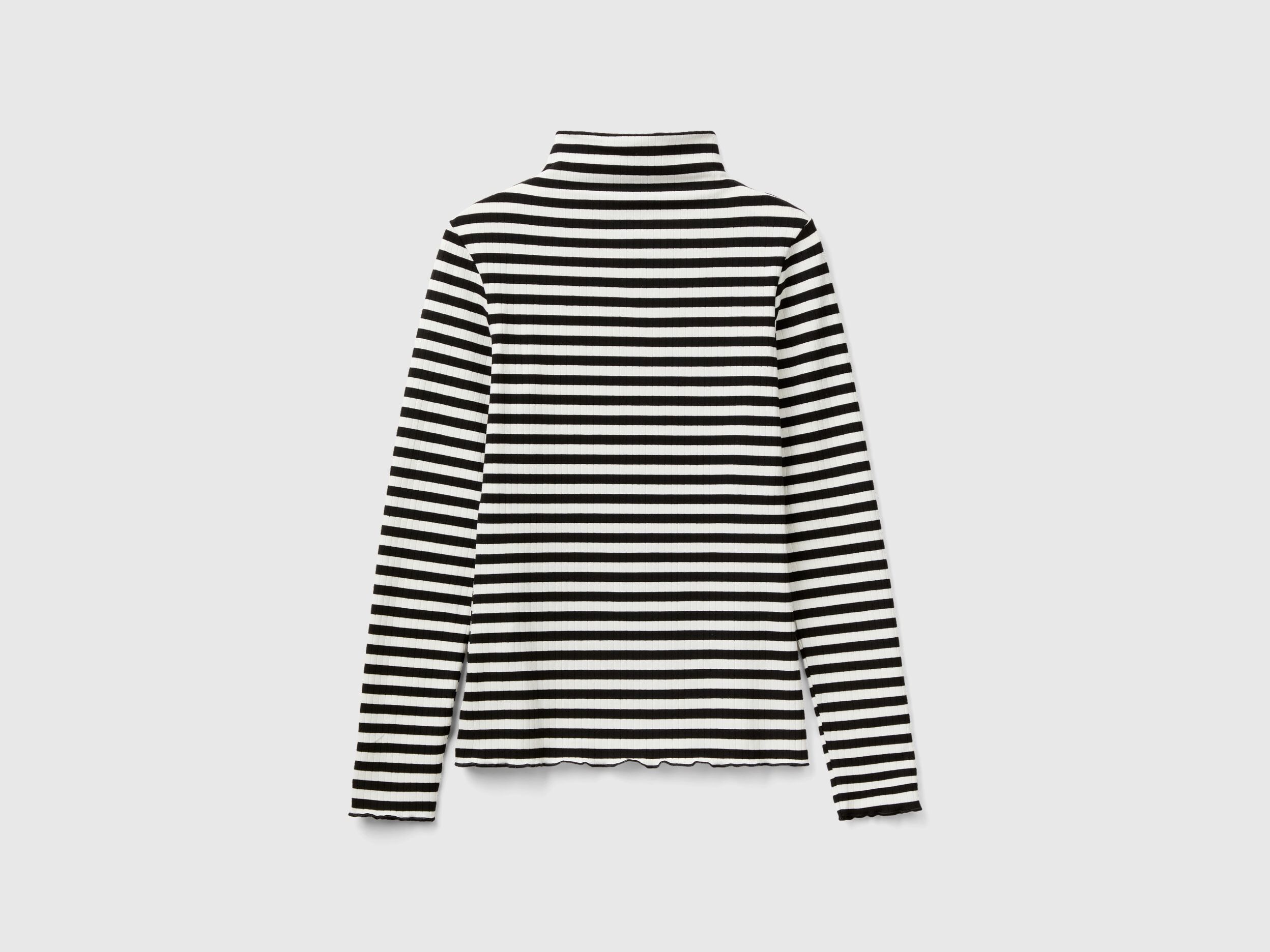 Camiseta cuello alto rayas mujer best sale