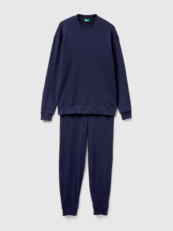 Pijama de algodón elástico cálido Hombre