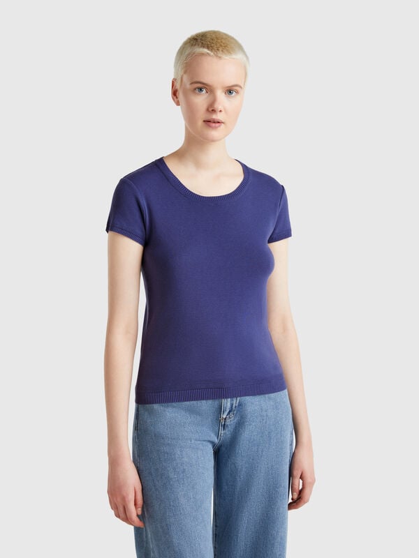 Jersey de manga corta de 100 % algodón Mujer