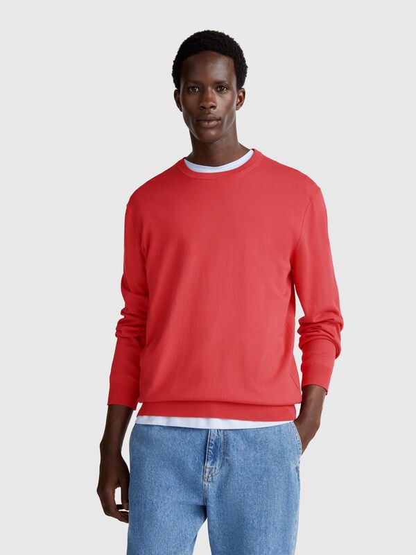 Jersey de cuello redondo de 100% algodón Hombre