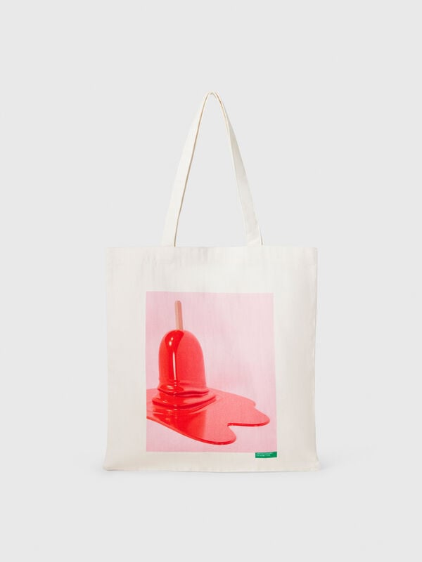 Bolso tote con estampado de helados Mujer