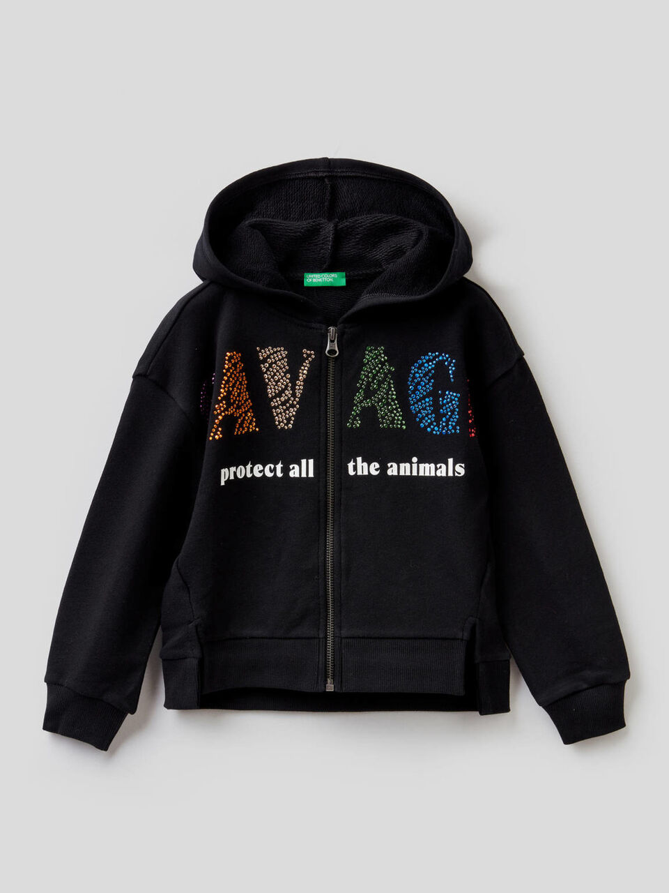 Sudadera con estampado y tachuelas de colores image number 1