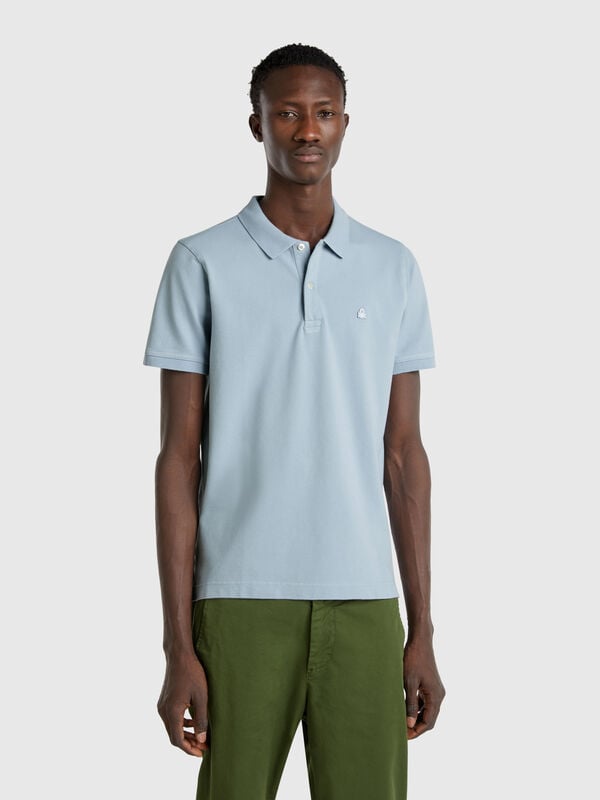 Polo azul bebé slim fit Hombre