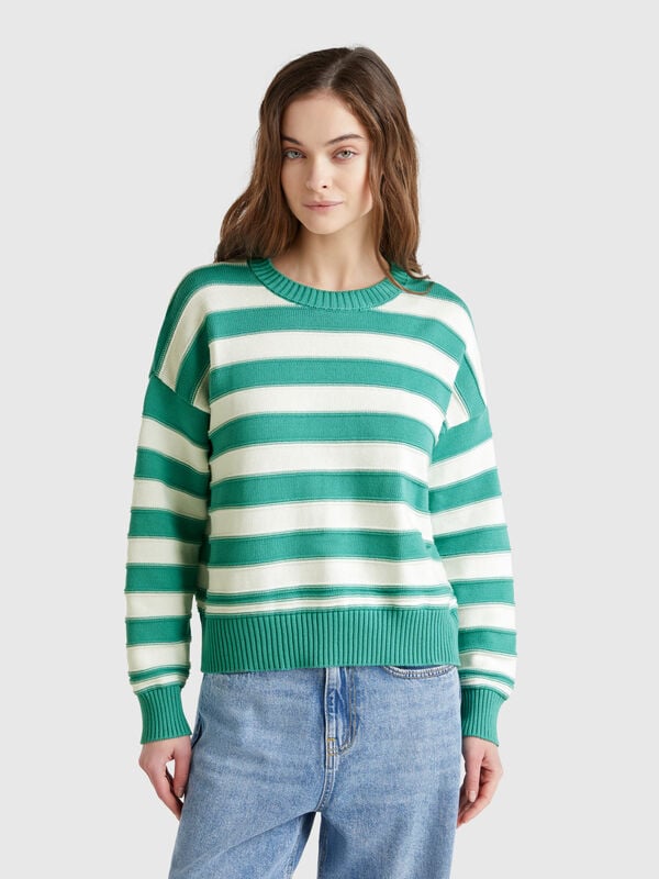 Jersey de rayas de tricot de algodón Mujer
